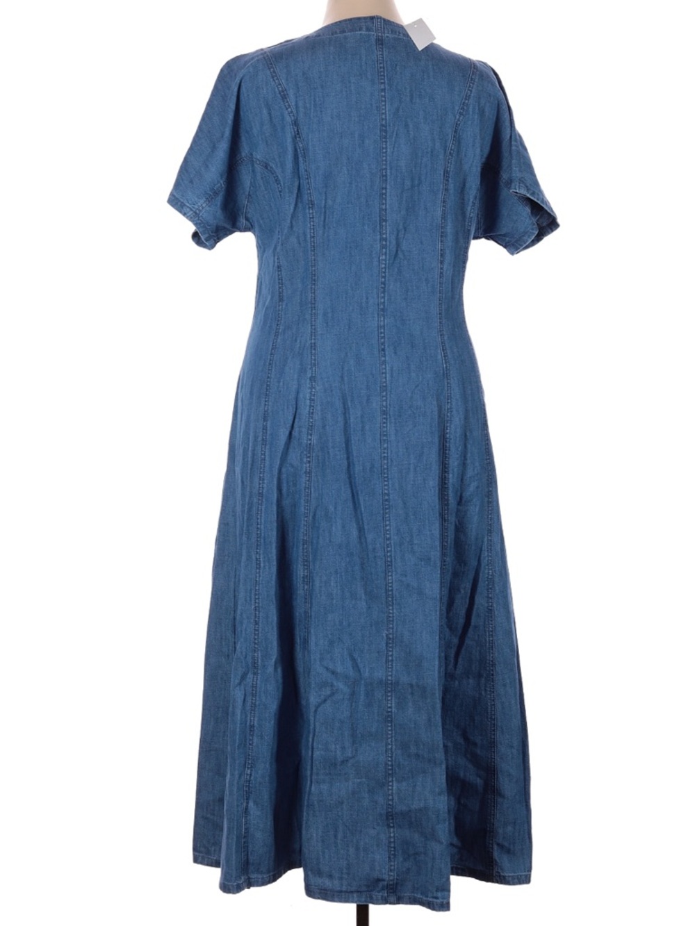 LOFT Dark Blue Denim Panel Maxi Dress